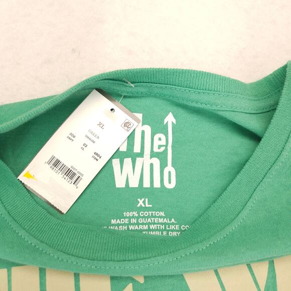 The Who Band Crew Neck Graphic T Shirt Mens Size Extra Large XL Green - Picture 3 of 9